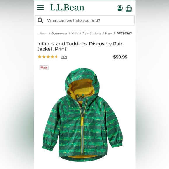 L.L. Bean Toddlers’ Discovery Rain Jacket - Picture 9 of 11